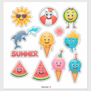 Felle Zomer Stickers Set