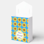 Felle zonnebloemen aangepaste tekst bedankdoosjes (Geopend)