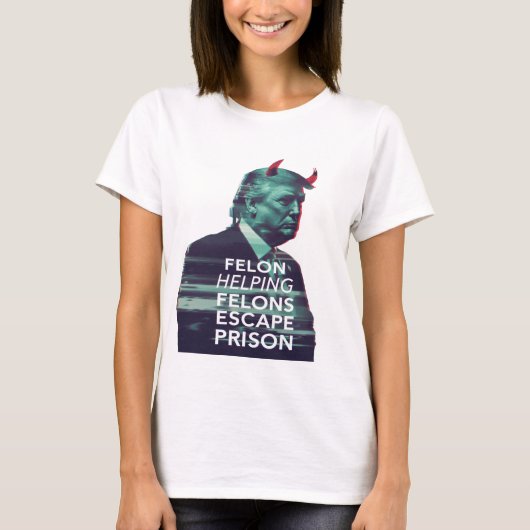 Felon helpt misdadigers ontsnappen aan gevangenis t-shirt (Voorkant)