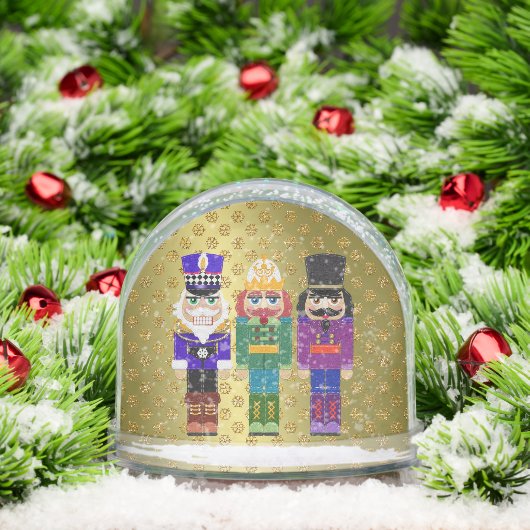 Felt Look Nutcracker Soldiers Faux Gold Glitter (Noël)