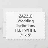 FELT WHITE 110lb 7x5"Geschriste Uitnodiging van he (Voorkant)