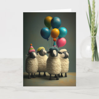 Felted Sheep Birthday Party Wenskaart Bedankkaart