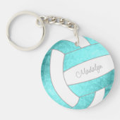 felturquoise douanenaam volleyball sleutelhanger (Voorkant)