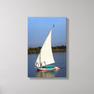 Felucca varen langs de Nijl - Aswan, Egypte Canvas Afdruk