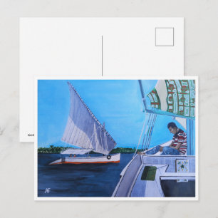 Felucca's op de Nijl Schilderij van Alfred Fox Briefkaart
