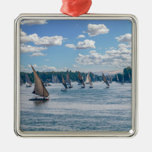 Feluccas varen langs de Nijl - Aswan, Egypte Metalen Ornament