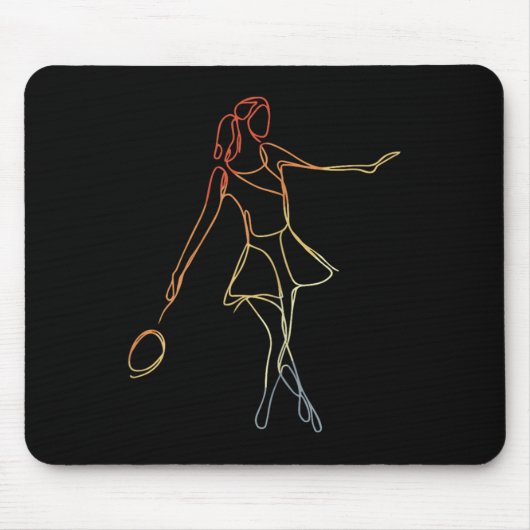 Female Badminton Player Sketch Shuttle Game For Gi Muismat (Voorkant)
