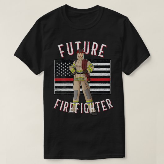 Female Firefighter Thin Red Line for Future Firefi T-shirt (Design voorkant)