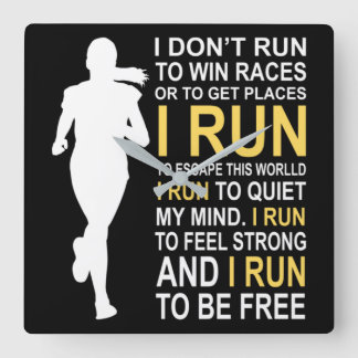 Female Runner Girl Women I Don't Run To Win Races Vierkante Klok