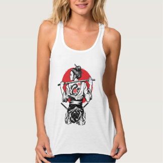 Female Samurai Warrior – Dragon Rose Tattoo Japane Tanktop