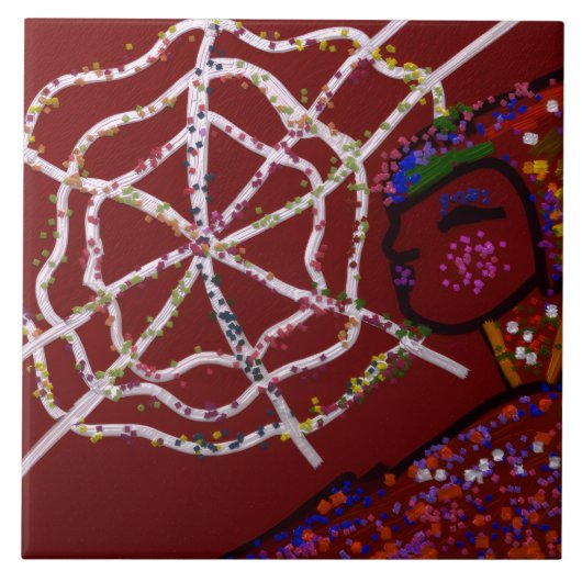 Female Spider Pharaoh Ceramic Tile Tegeltje (Voorkant)