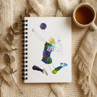 Female Volleyball Player Notitieboek