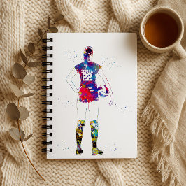 Female Volleyball Player Notitieboek