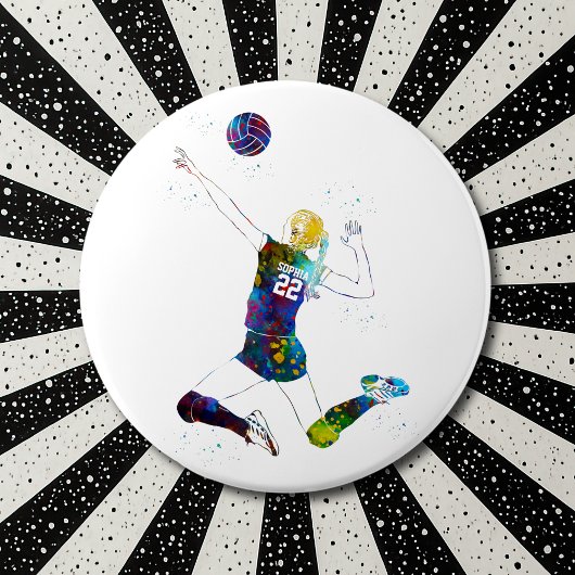 Female Volleyball Player Ronde Button 6,0 Cm