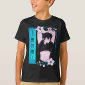 Femboy Anime Boy Japans pasteeltje Gothic esthetis T-shirt (Voorkant)