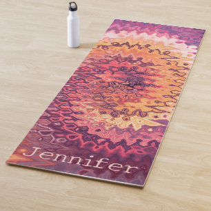 Feminine Abstracte wervelkolom Paarse en Oranje na Yogamat