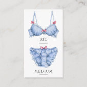 Feminine Blue Lingerie-kaart Informatiekaartje (Voorkant)