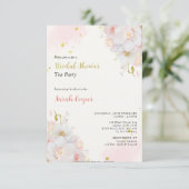 Feminine Blush Gold Floral Vrijgezellenfeest Tea P Kaart (Staand voorkant)