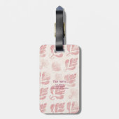 Feminine Blush Pink Pattern Monogram Bagagelabel (Achterkant verticaal)