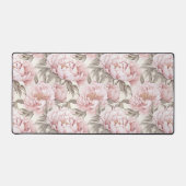 Feminine Blush rose Peony Floral Bureau Mat (Recto)