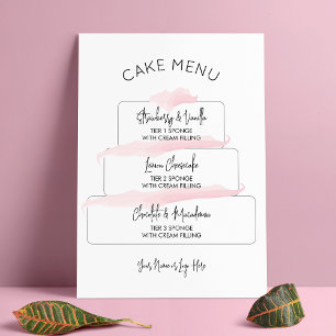 Feminine Blush Roze Elegant gelaagde-Cake Flavors Poster
