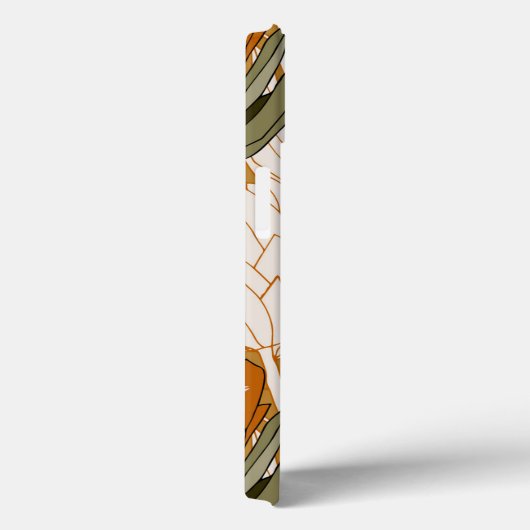 Feminine botanisch patroon in bruin Initiaal Case-Mate iPhone Case (Achterkant / Rechts)