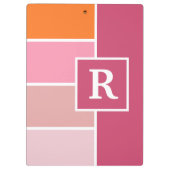 Feminine-brede stroken met monogram klembord (Achterkant)