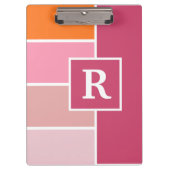 Feminine-brede stroken met monogram klembord (Voorkant)