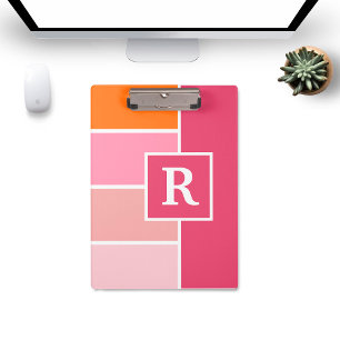 Feminine-brede stroken met monogram klembord