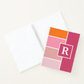 Feminine-brede stroken met monogram notitieboek (Binnen)