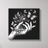 Feminine Butterfly Illustration Minimalist Aesthet Canvas Afdruk (Voorkant)