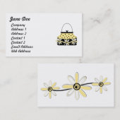 Feminine Carte de visite Jaune (Devant / Derrière)