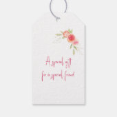Feminine Cat and Flowers Gift Label Cadeaulabel (Achterkant)