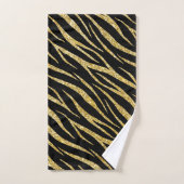 Feminine Chic Luxe Black Gold Classy Zebra Print (Serviette à main)