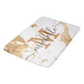 Feminine Elegant White Gold Script Monogram Letter Badmat (Gekanteld)