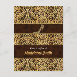 Feminine en Classy Cheetah Print en Stiletto Briefkaart