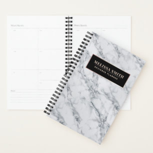 Feminine en minimale witte marmer planner