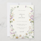 Feminine Fleur sauvage Faire-part de mariage Print (Devant)