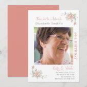 Feminine Floral Birthday Kaart (Voorkant / Achterkant)