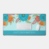 Feminine Floral Desk Mat Personnalisé (Clavier et souris)