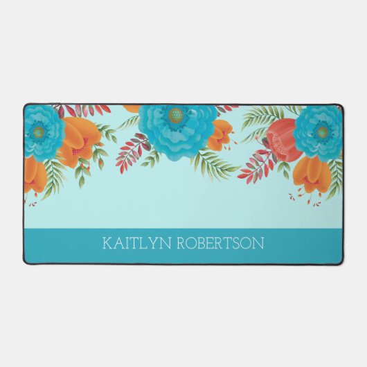 Feminine Floral Desk Mat Personnalisé (Recto)