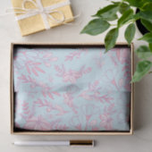  Feminine Floral Pattern Roze en Blauw Tissuepapier (Geschenk)