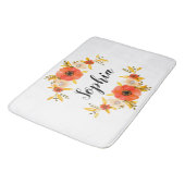 Feminine Floral Waterverf met aangepaste tekst Badmat (Gekanteld)