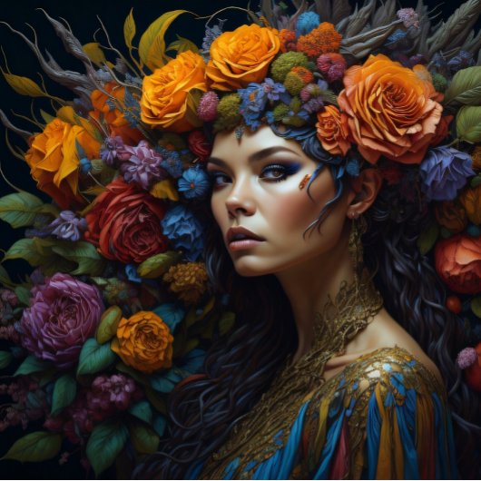 Feminine Flower woman tissue paper Decoupage Tissuepapier