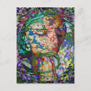 Feminine Flowers Praying Woman Floure Briefkaart