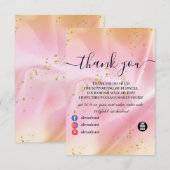 Feminine Gold en roze glitter Bedankkaart (Voorkant / Achterkant)