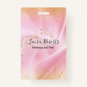 Feminine Gold en roze Glitter Pocket Badge (Achterkant)