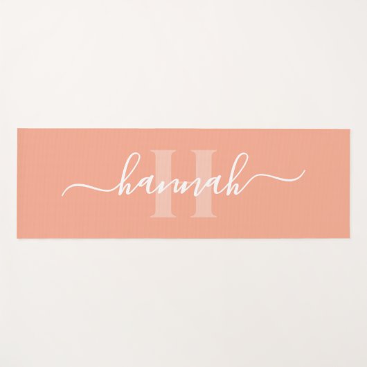 Feminine Large Monogram Script Yogamat (Voorkant (horizontaal))