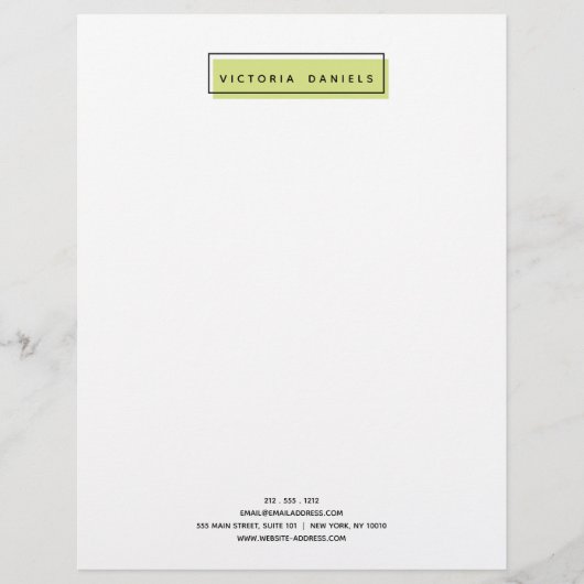 Feminine Logo | Groen | Minimale professionele pre Briefhoofd (Voorkant)