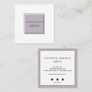 Feminine Logo Lavender Pictogrammen voor socia Vierkante Visitekaartje